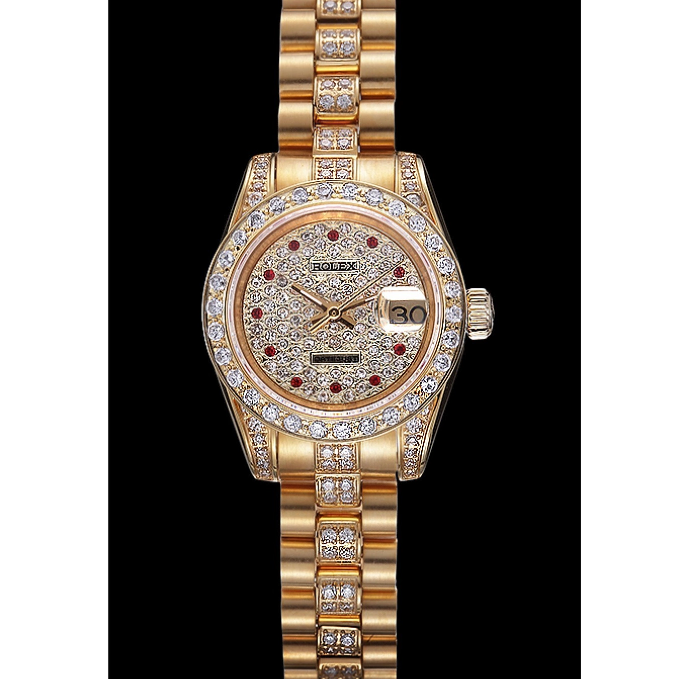 AAA replica watch Swiss Diamond Rolex Dial 622023 Gold DateJust 0606